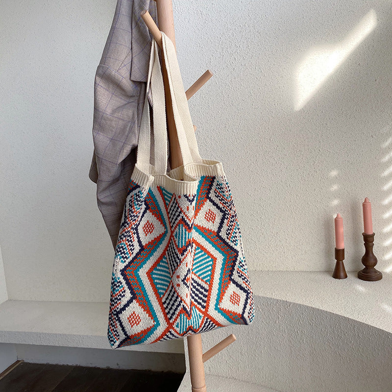 Bohemian Chic Crochet Tote Bag for Women