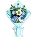 Omldggr Crochet Flowers Bouquet Handmade Knitted Bouquet Crochet Bouquet Kit Blue Knitted Rose Daisy Plants for Christmas Valentines Day Mothers Day Teachers Day Birthday Wedding for Lover