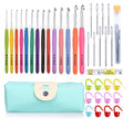 Colorful Handle Crochet Hook Set - 14 Long Aluminum Hooks