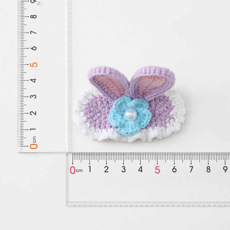 Disney Crochet Flower Star Hair Clip in Purple and Blue