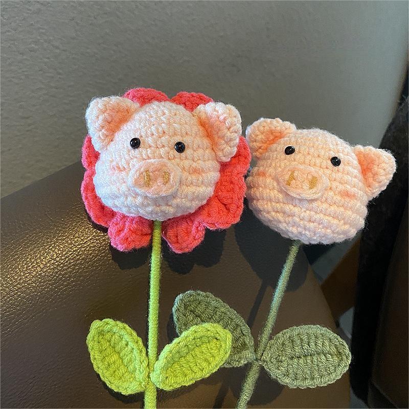 Handmade Wool Crochet Balloon Pig Gift for Friends