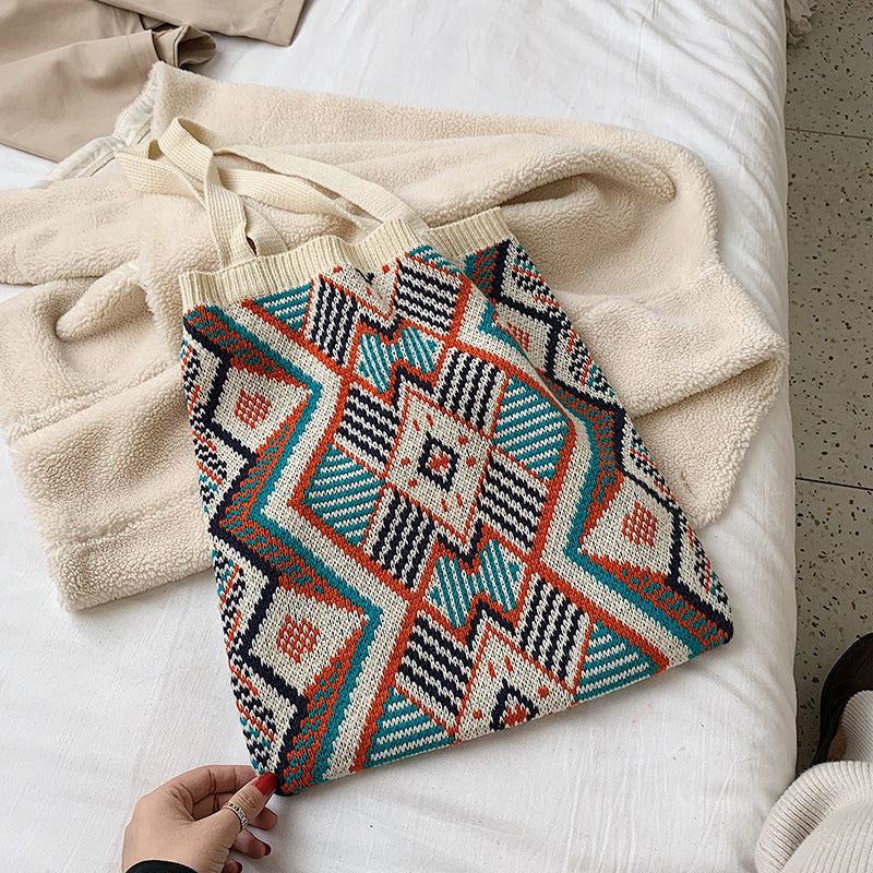 Bohemian Chic Crochet Tote Bag for Women