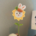 Hand-Woven Sunflower Rabbit Crochet Gift Flower