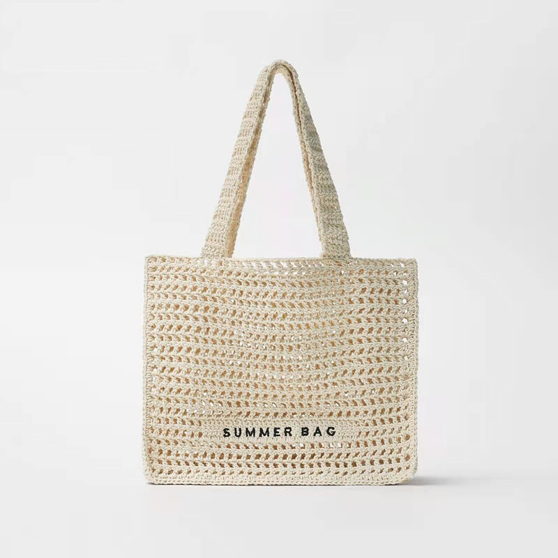 Hollow Crochet Handbag - Straw Bag for Summer Seaside