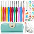 37pcs Ergonomic Extra Long Crochet Hook Set for Beginners