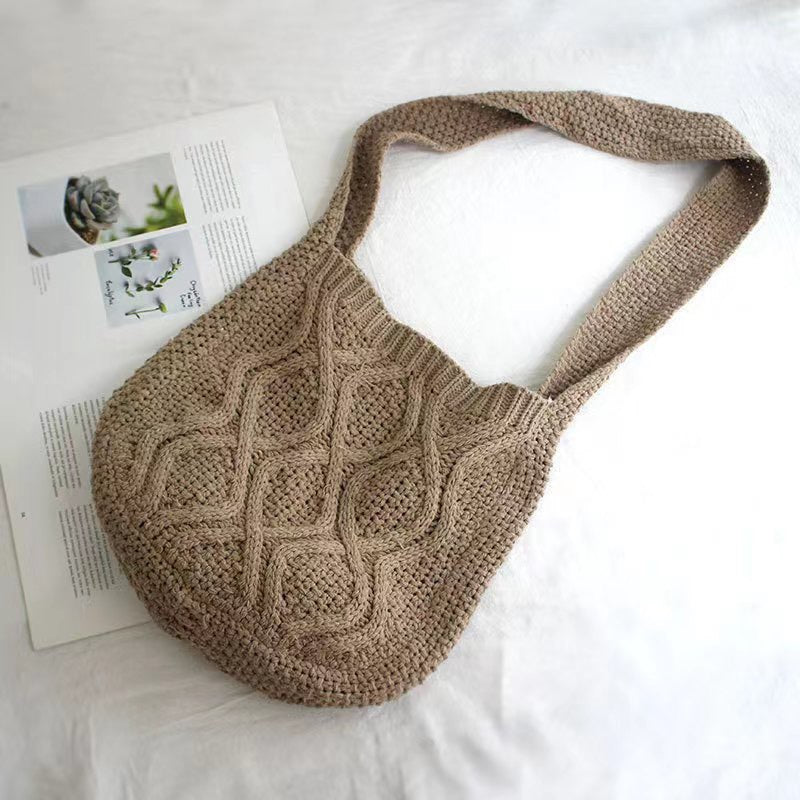 Women's Crochet Shoulder Bag - Large Capacity Handbag