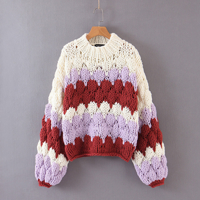 Handmade Cotton Sweater with Chunky Yarn (Oversized)