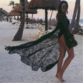 Women's Crochet Lace Long Sleeve Bikini Cover-Up Dress