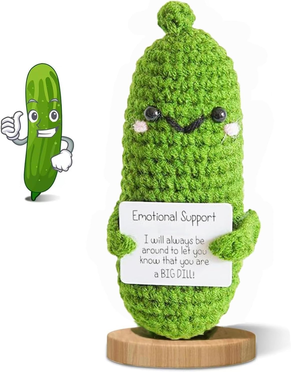 ruifengsheng Emotional Support Doll Handmade Cucumber Crochet Doll - Emotional Cute Support Pickle Crochet Potato for Girls Perfect Christmas Birthday Gifts for Women Office & Christmas Decor