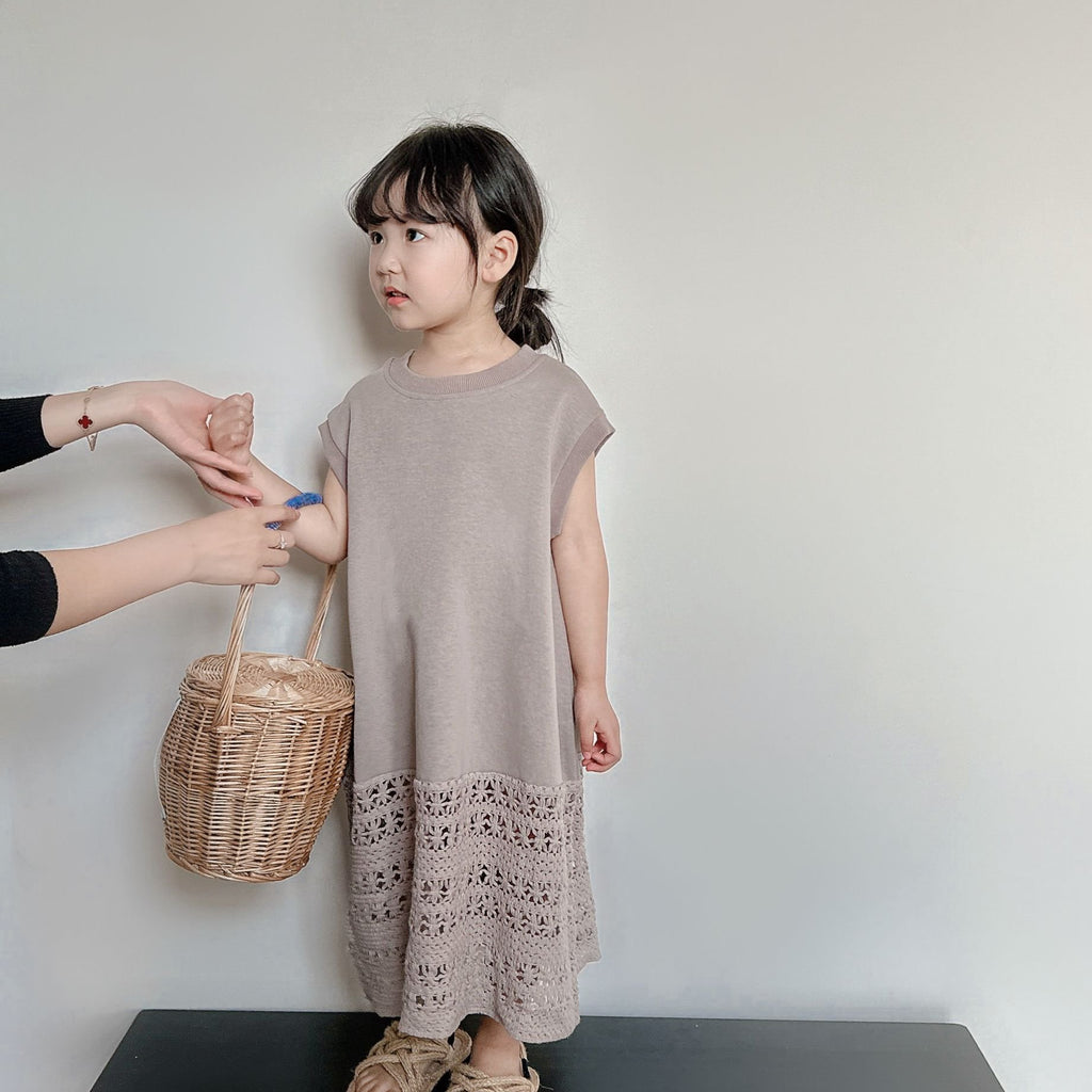 Cute Western Style Crochet Dress for Kids