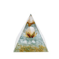 VMDEKK Moonstone Crystal Orgone Pyramid Ogan Crystal Energy Tower Nature Lotus White Crystal Reiki Chakra Crushed Stone Flower of Life Crystal Orgonite Healing Chakra Pyramid Gift for Friend