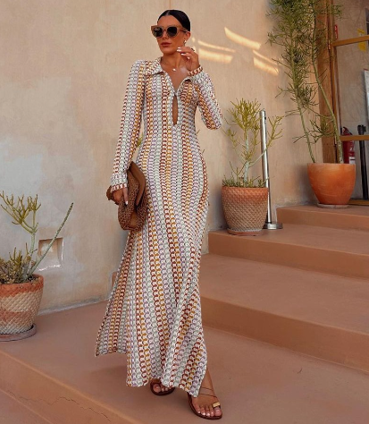 BEC Crochet Maxi Dress with Handmade Lace Details