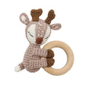 Handmade Crochet Fox Elk Rattle Toy and Teether