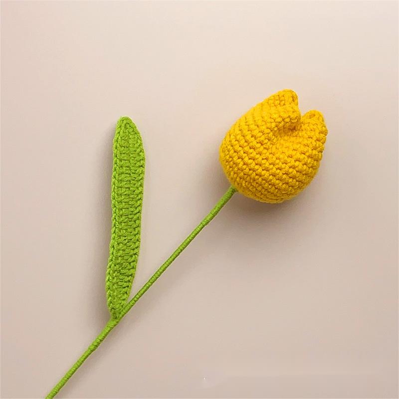 Hand-Knitted Tulip Bouquet Wool Crochet DIY Gift
