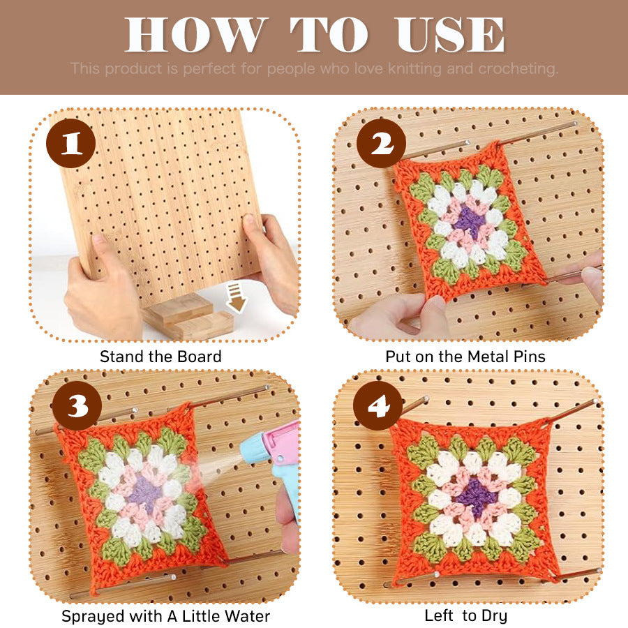 New DIY Yarn Weaving Mat with Bamboo Crochet Board