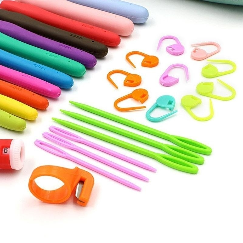 37pcs Ergonomic Extra Long Crochet Hook Set for Beginners