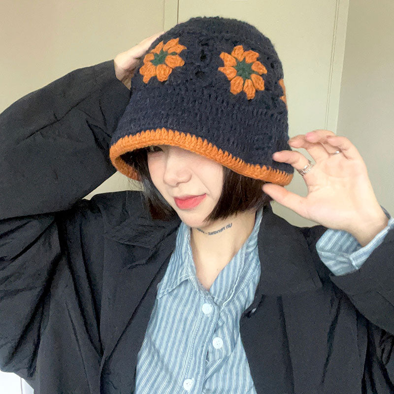 Cute Knit Crochet Hollow Basin Hat for Women and Men