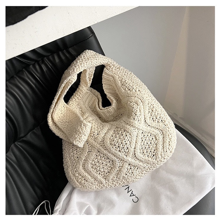 Women's Crochet Shoulder Bag - Large Capacity Handbag