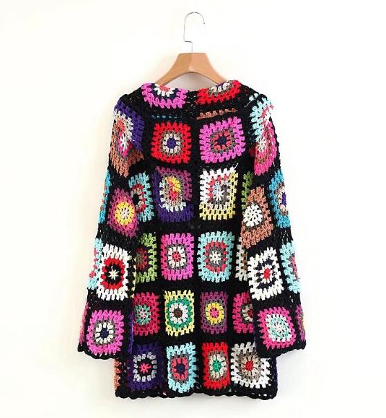 Bohemian Crochet Tassel Hooded Cardigan Sweater