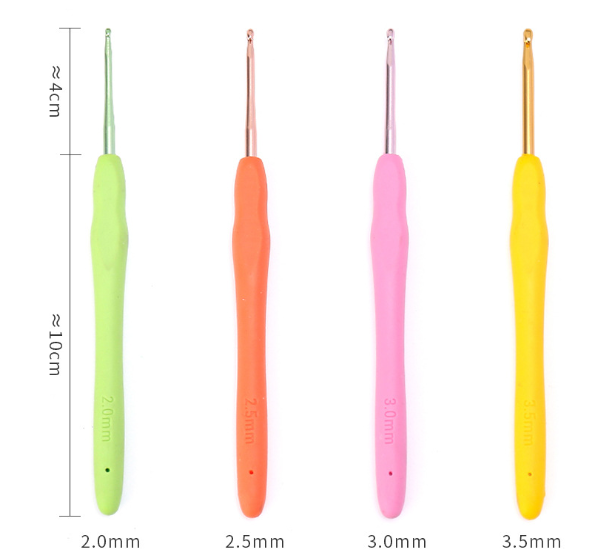 Crochet Hook Set with TPR Silicone Soft Grip