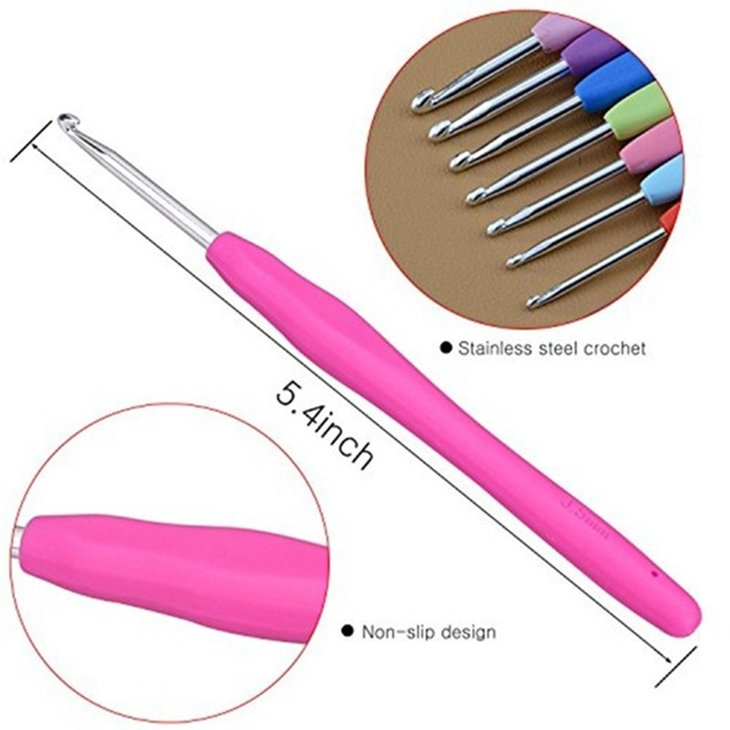 37pcs Ergonomic Extra Long Crochet Hook Set for Beginners