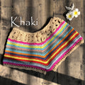 Color Striped Crochet Bikini Shorts for Women