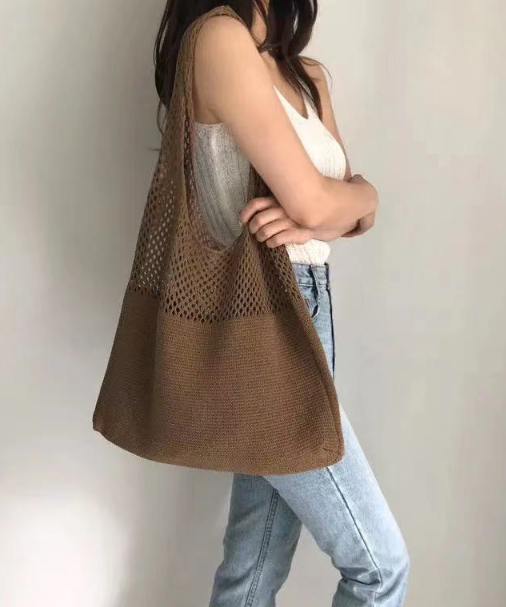 Vintage Crochet Bag - Large Capacity for Women