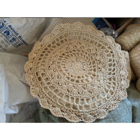 Woven Bag with Large Flower, Crochet Beach Tote