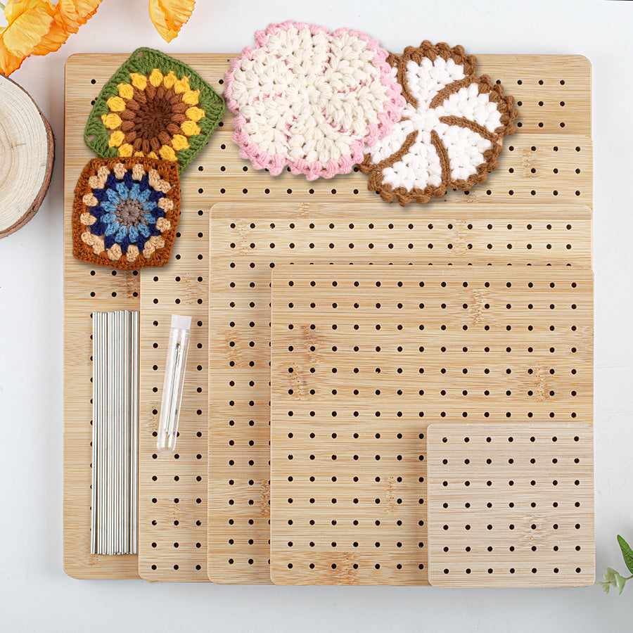 New DIY Yarn Weaving Mat with Bamboo Crochet Board