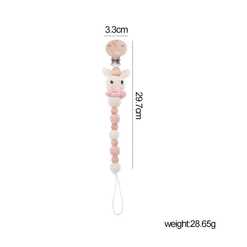 Handmade Crochet Bunny Pacifier Chain for Babies