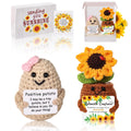 Funny Positive Potato Crochet DollsCrochet sunflower Dolls with positive Cards Cute Small Gifts for BoysFemaleEmotional Support Plush Dolls Home Decor - positive Little Potatoes Crochet Kit