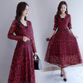Lace Hollow Crochet Long Sleeve Dress for Autumn