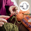 Adjustable Crochet Yarn Ring with Thai Silver Design