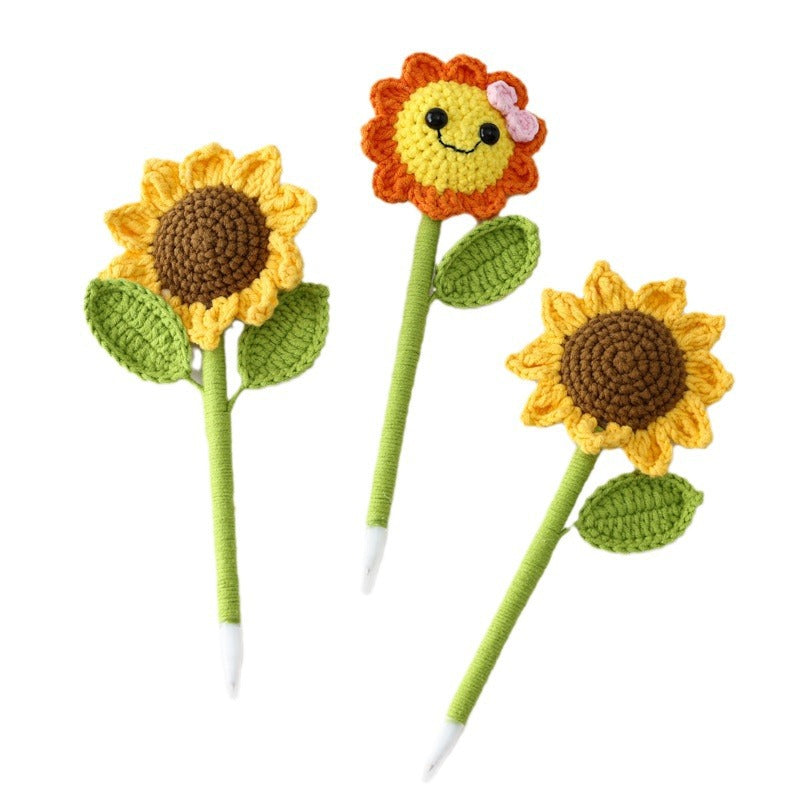 Classroom Markers Crochet Sunflower Graduation Gift