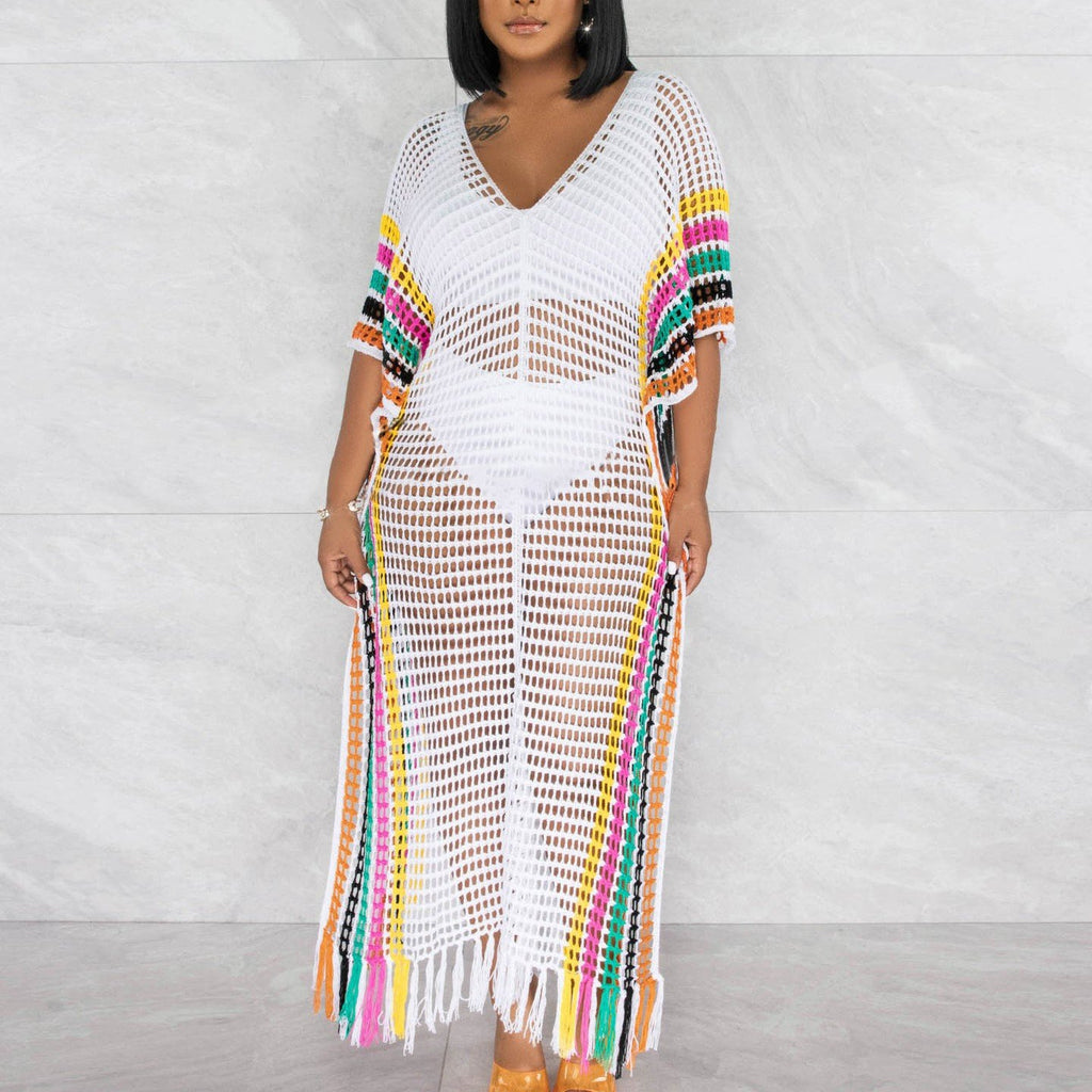 Hand Crochet Knitted Tassel Beach Skirt