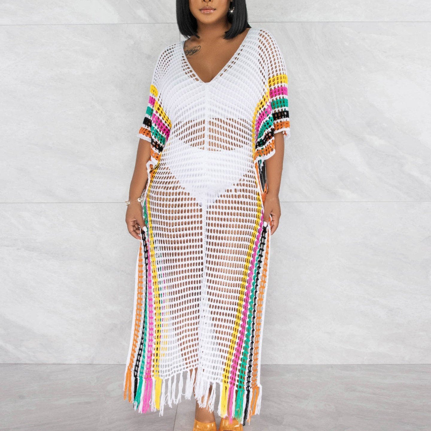 Hand Crochet Knitted Tassel Beach Skirt
