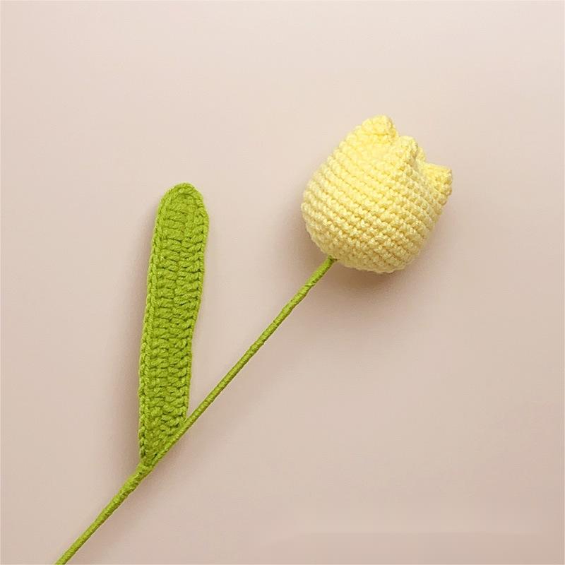 Hand-Knitted Tulip Bouquet Wool Crochet DIY Gift