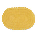 DII Crochet Collection Reversible Bath Mat Small Oval 17x24 Yellow