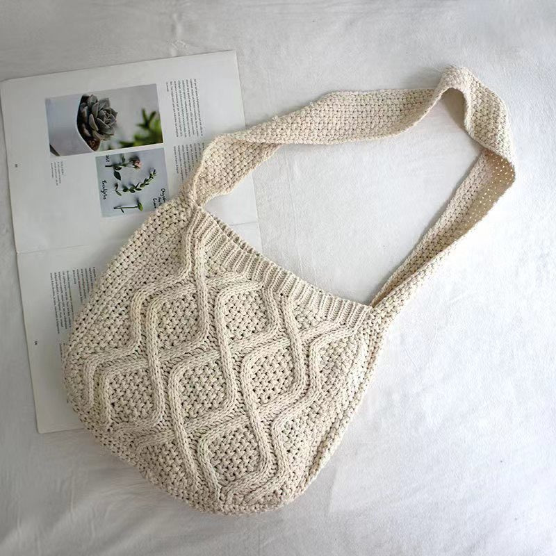 Women's Crochet Shoulder Bag - Large Capacity Handbag