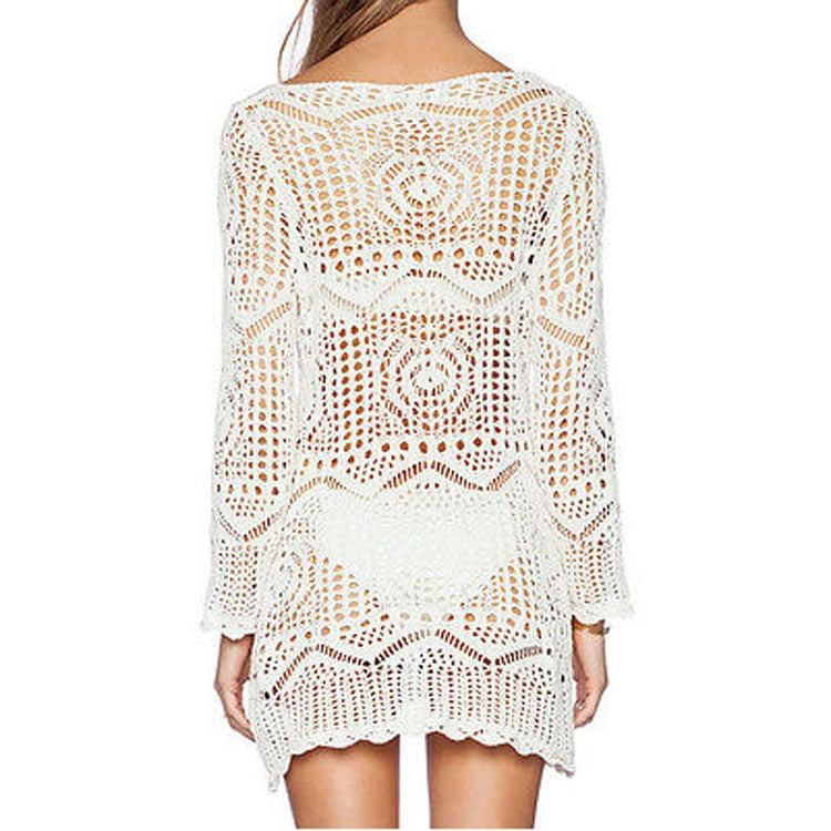 European Style Hollow Out Crochet Beach Dress