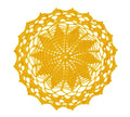 SUNONE11HKA 12 Inch Lace Crochet Doilies Table Placemat Washable Kitchen Round Leaves Decor Doily (1 Yellow)
