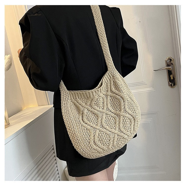 Women's Crochet Shoulder Bag - Large Capacity Handbag