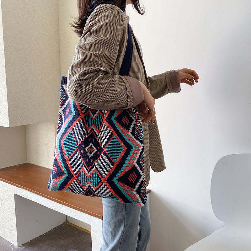 Bohemian Chic Crochet Tote Bag for Women