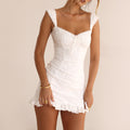 White Crochet Strap Dress for Summer Fashion