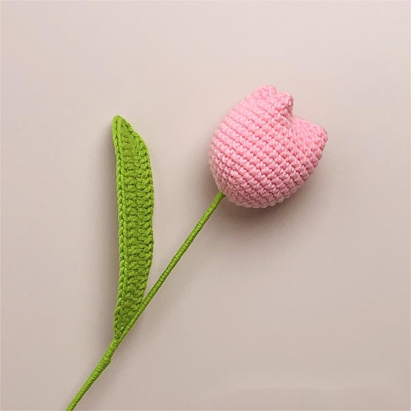 Hand-Knitted Tulip Bouquet Wool Crochet DIY Gift