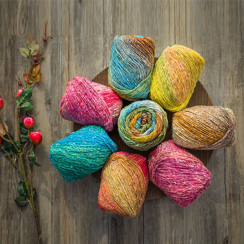 Artist Dyed Colorful Yarn for Crochet Scarf & Hat