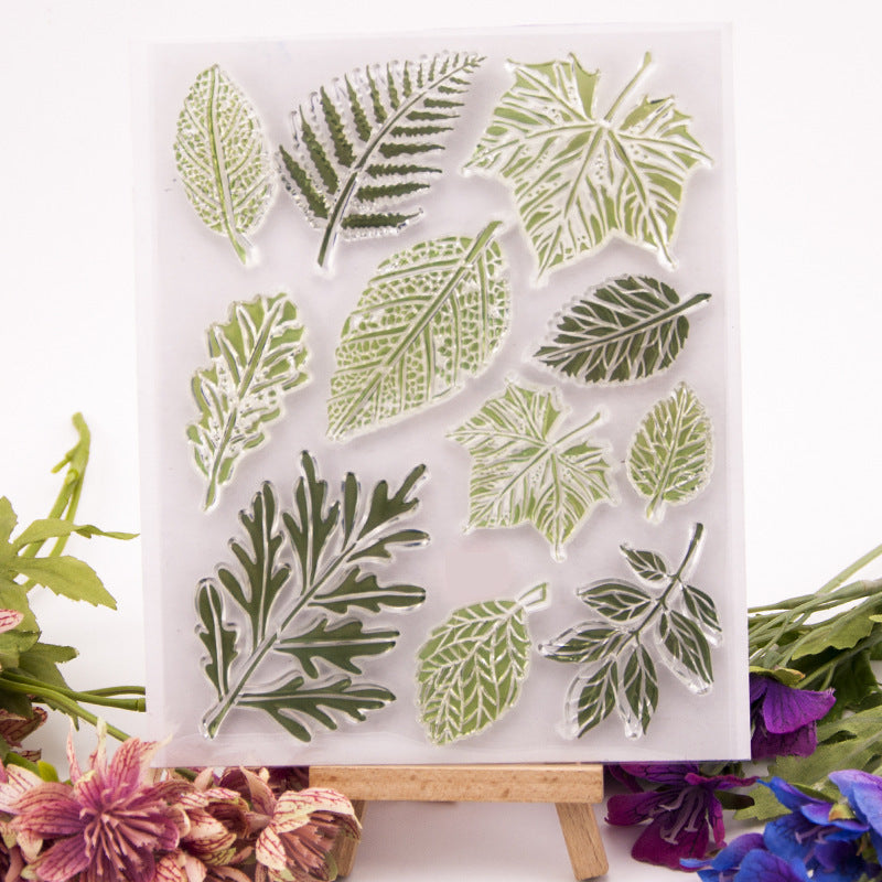 DIY Pocket Album Diary Transparent Leaf Stamp Set