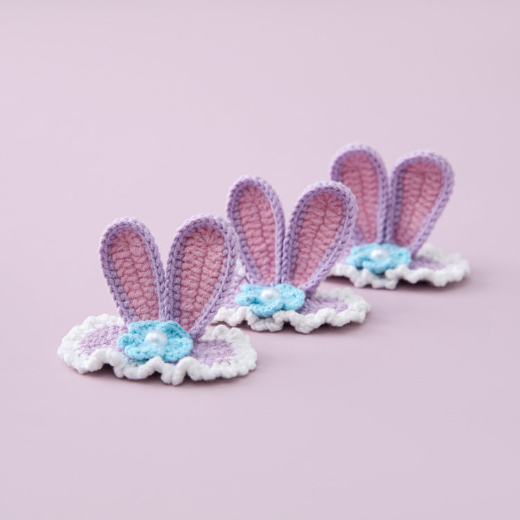 Disney Crochet Flower Star Hair Clip in Purple and Blue