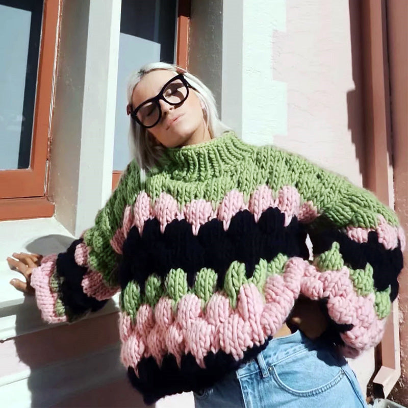 Handmade Cotton Sweater with Chunky Yarn (Oversized)