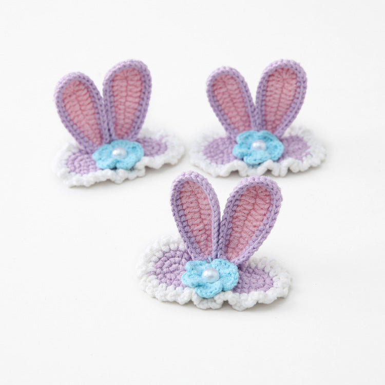 Disney Crochet Flower Star Hair Clip in Purple and Blue